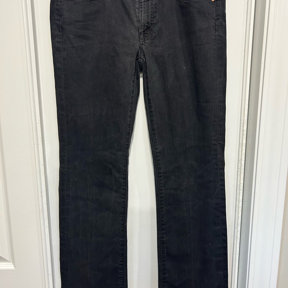7 For All Mankind Black Straight Leg Jeans